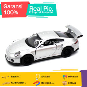 Welly Diecast Miniatur Mainan Mobil Porsche 911 GT3 RS Metal Pullback Besi
