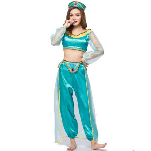 S-XXLs Magic Lamp Jasmine Princess Dress COS Game Uniform Halloween Costume Cosplay Costumes