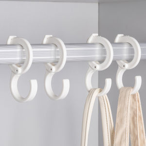 Wardrobe Closet Hook Household Punch-Free Snap Ring Coat Hat Tie Storage Rack S-Shaped Card Position Hook