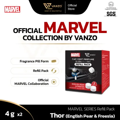 [Refill Pack] VANZO Marvel Series Car Vent Perfume 4g x 2 (English Pear & Freesia)