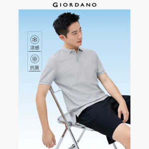 GIORDANO Men Polo Shirts Ice Cooling Summer Polo Shirts Jacquard Collar Short Sleeve Simple Fashion Casual Polo Shirts 01015398