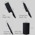 High Quality 3Cr13 martensitic Stainless Steel Multifunction Kitchen Knife Sets 4-Piece Kitchen Tools Knife Storage Rack （black）. 