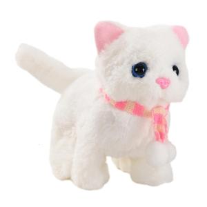 Meowing Plush Cat Toy Cute Stuffed Animal Musical Electric Walking Toy Christmas Gift for Toddlers Boys Girls