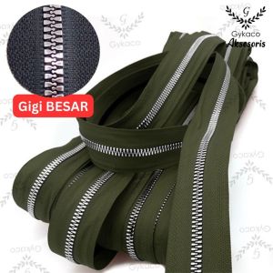 Daun Resleting BESI (2 Arah - GIGI BESAR) BESI No. 5B Nekel - Aksesoris Tas (IMPORT)