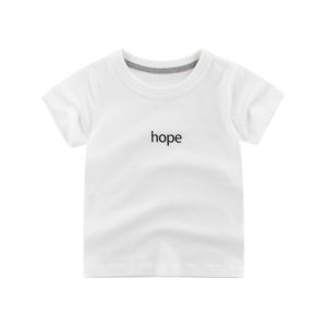 Hope Letter Boys T-Shirt Kids Simple Short Sleeve Blue Top Boy Clothing Stitch Cotton Tshirt Baby Tee