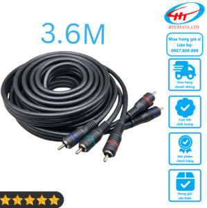 Dây cáp AV 6 đầu bông sen dây cáp tín hiệu âm thanh RCA dài 3.6m chất lượng cao tín hiệu cực chuẩn