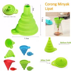 Corong Minyak Silikon Lipat Corong Air Silikon Mini Lipat Serbaguna