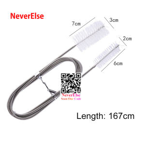 Aquarium Cleaning Brush Double Ended Flexible for Tube Brush Hose Pipe Aquarium Cleaning Brush for Water Filter Pump Stainless Steel Flexible Bent Tube Double Head Washing Water Air Tube Pipe Hose Cleaner For Fishtank Accessories