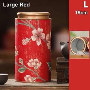 GOUPDO 1Pcs Green Black Empty Tea Can 10/19cm Tea Packaging Tinplate Storage Can Durable Small Tea Sealed Jar