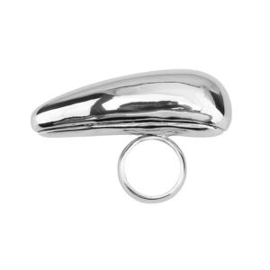 REEBO Exaggeration Big Teardrop Rings Geometric Metal Smooth Finger Rings Europe America Style Gold /Silver Metal Teardrop Ring For Women