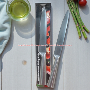 Culinart 8inch Slicing Knife 8inch Pisau Pengiris 20cm Stainless Steel Anti Karat Silver Krischef Kris Chef Slicer Culin Art