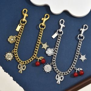 XIJIBAN Hoa  dây túi xách Đá pha lê Hợp  Móc khóa quả anh đào Dễ thương Retro Dây đeo túi xách dành cho phụ nữ