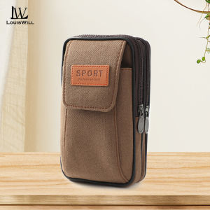 LouisWill Men’s Waist Bag Sports Waist Belts Bag Three Layer Pocket Design Adjustable Running Pouch Waterproof Fitness Bag Money Phone Waist Fanny Pack Jogging Belt Fanny Pack for Workouts Sports Outdoor