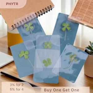 PHYTR HOT 1 5 10Pcs Lucky Clover Postcards Natural Grass Transparent Wishing Cards For Bookmarks