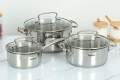 Bộ 3 nồi inox cao cấp Tefal Duetto Plus G719S674, Chất liệu inox 18/10 cao cấp an toàn cho sức khỏe, Vạch đo nước tiện lợi, Thiết kế nắp đậy thông minh và vòi rót giúp chắt nước dễ dàng, Sử dụng trên mọi loại bếp. 