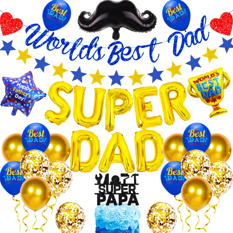 Cheereveal Happy Fathers Day Decorations Super Dad Father Birthday Party World S Best Banner Balloon Supplies For Home Lazada Ph