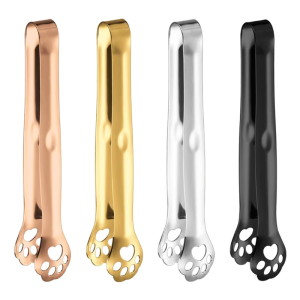 Stainless Steel Ice Tongs Kitchen Bar Small Serving Tongs Cute Cat Claw Shape Sugar Tongs for Cocktail Whiskey Teas