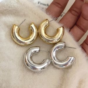 Fashionable Ring Gift 金银独特C型耳钉高级感小众设计感耳环简约气质 新款通勤耳 饰