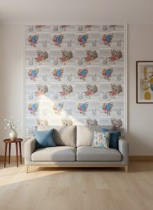 วอลเปเปอร์ลายหงษ์ขาว หน้ากว้าง45 ยาว10เมตร มากาวในตัว