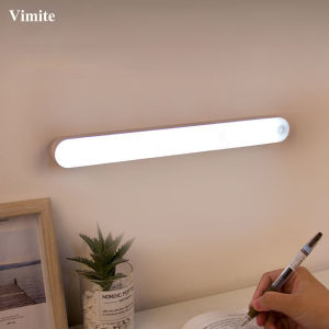 Vimite Human Motion Sensor Led Night Light USB Rechargeable Magnetic Cabinet Kitchen Wardrobe Light for Room Bedroom Lamp Closet Stairs Lighting Warm White