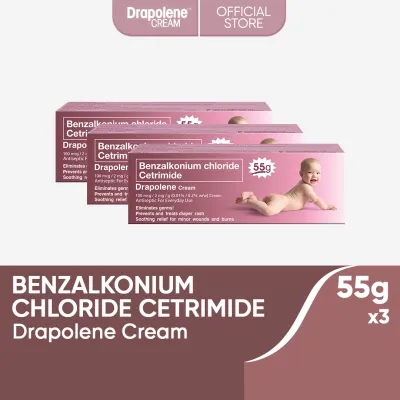 Drapolene Cream 55g x3 to Help Prevent and Treat Diaper Rash Relief for Minor Wounds & Burns