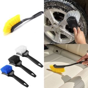 CRUSHES Dense Bristles Car Tire Cleaning Brush No Shedding Car Cleaning Accessories Car Detailing Brushes Portable Washing Brush Tool For Auto