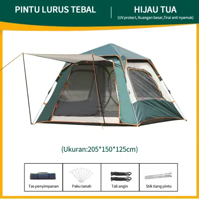 Tenda Camping Kemah Kapasitas hijau 4-6 Orang Tenda Otomatis Outdoor & Indoor Tenda Gunung