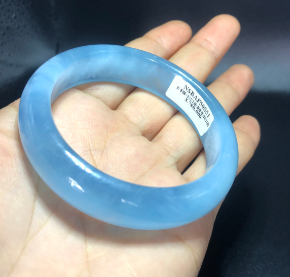 [ VIP ] Vòng nguyên khối đá Aquamarine tuyệt đẹp NI 50 ,hàng chuẩn mang bình an,có tư vấn side kỷ.