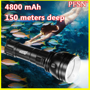 【Continuous use for 12 hours】DF-3000 PFSN flashlight waterproof original 150 meter waterproof diving flashlight flashlight waterproof diving flashlight waterproof underwater diving flash light diving flashlight led flashlight rechargeable