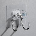 Móc Dán Tường Inox 304 Siêu Dính Treo Đồ Nhà Bếp, Móc Đôi Cường Lực Cao Cấp. 