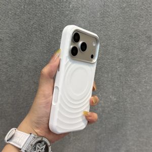 Alloy Lens Water Ripple for MagSafe Case for iPhone 18 17 16 Pro Max Wireless Matte Silicone Phone Cover Protect Fundas