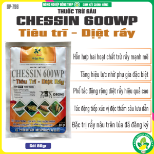 Thuốc Trừ Sâu CHESSIN 600WP Msp Tiêu Trĩ – Diệt Rầy – Diệt Sạch Trứng Con Non Con Trưởng Thành Rầy Nào Cũng Chết Không Còn Chích Hút (Gói 80Gr)