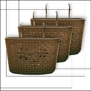 Chocolate Brown Plastic Basket with Hangers