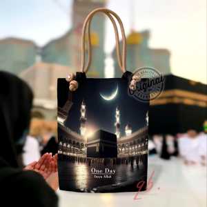 ALVYSTREET | Grosir Tas Totebag Wanita Model Tali Sumbu Single Motif Makkah | Printing High Quality | Souvenir Umroh & Hajj | Terbaru | 14