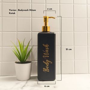 Botol Pump Estetik Tempat Sabun Shampo/Botol Putih Hitam Aesthetic  Sabun Cair 500ml Luxury Gold/Refill Dispenser Botol Kotak