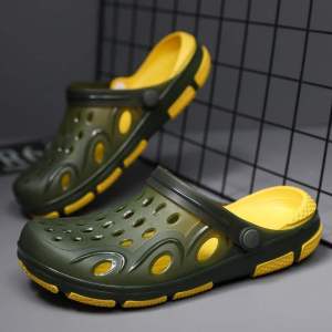 2025 New Summer Mens Clogs Slippers Sandals Beach Shoes Non-Slip Trendy Shoes Dual-Use Half-Slippers