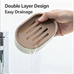 Double Layer Soap Dish Bathroom Dish Plate Case Plastic Drain Soap Box Home Travel Soap Holder