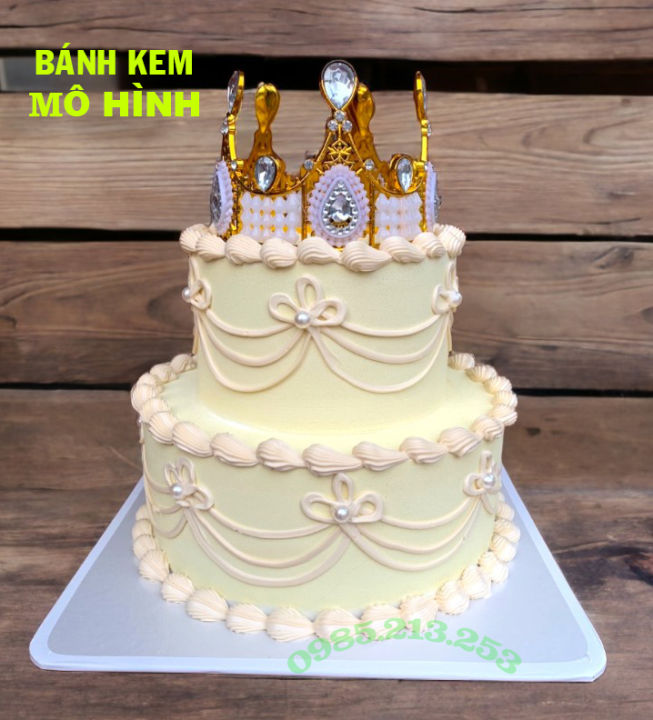 Bánh kem 2 tầng trang trí con giáp