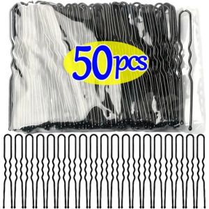 10/50/100Pcs U-Shaped Black Metal Hairpins Bridal Hair Styling Tools Mini Waved Hair Clips Headwear