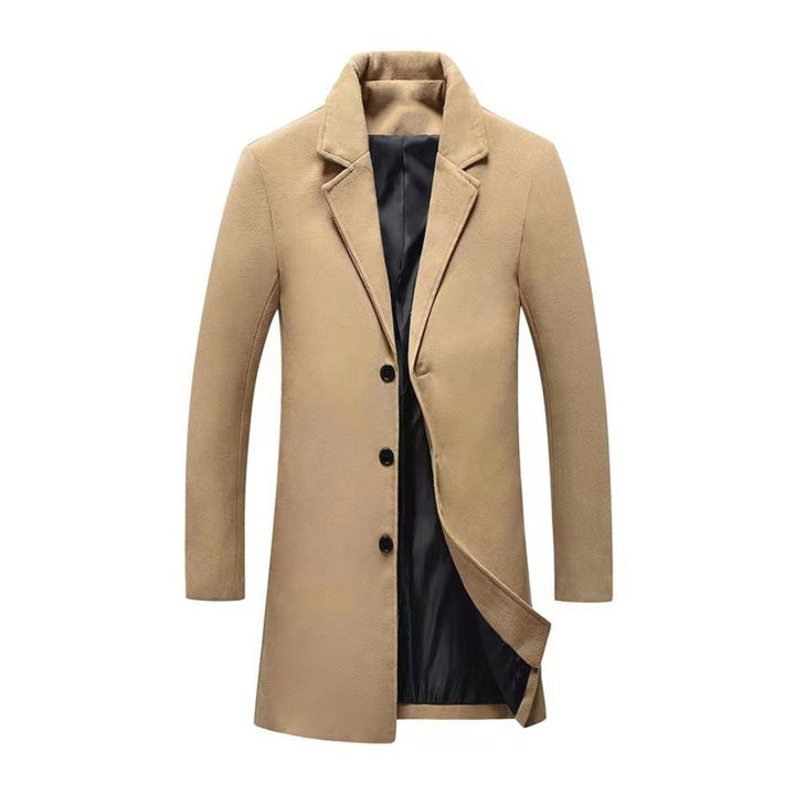 Formal Men'trench coat Overcoat Long Jacket Windproof Windbreaker