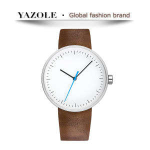 YAZOLE men watch Quartz Casual Exquisite Fashion Simple Waterproof Luxury Holiday gift Mineral glass Leather strap [522]