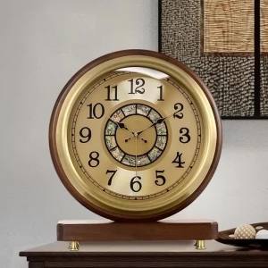 Sacesr Luxury Silent Table Clocks Wooden Frame Vintage Durable Desktop Prayer Clocks Nordic Muslim Moroccan Style Unique Home Decor R3K9L