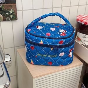 MOUSSON  กระเป๋าเครื่องสำอางรูปหัวใจผู้หญิงมูลค่าสูงกระเป๋าเก็บเครื่องสำอางแมวสีชมพูน่ารักกระเป๋าถือสำหรับเดินทาง