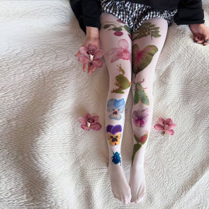 New Velvet Sweet Cool Style JK Socks Flower Flower Pattern Pantyhose Summer Thin Anti Hook Silk Base Socks Japanese Pantyhose H260729