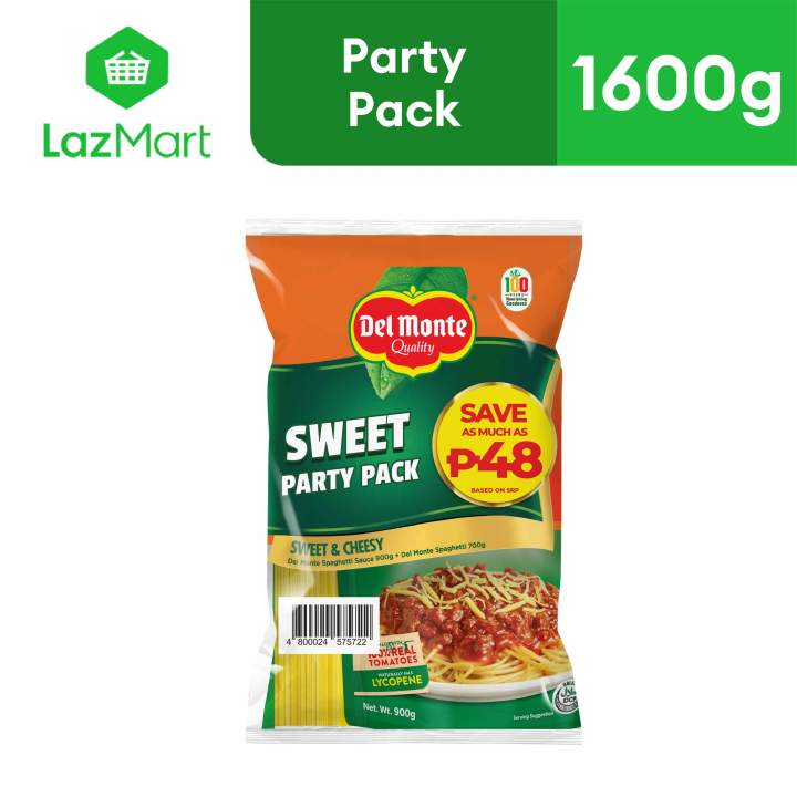 Del Monte Sarap Savers Sweet Style Party Pack (Sweet Style Spaghetti Sauce 900g + Spaghetti Pasta 700g) | Lazada Philippines
