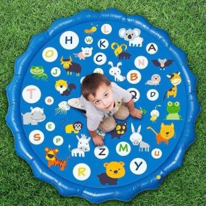 VALUEPULSE Dolphin Inflatable Kids Pool PVC 170cm Inflatable Water Sprinkler Pad  Lawn Swimming Pool Summer