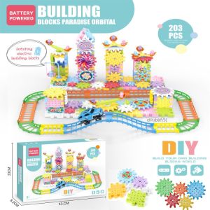 Kids Electric Building Blocks (203pcs 165pcs 83pcs) - STEM Assembly Building Blocks - Battery Powered Building Blocks - Kids DIY Assembly Toys