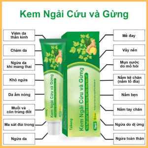 COMBO 2 Kem Ngải Cứu Gừng Giảm NgứaChống nấm ngứa Dịu Da khử trung và làm sạch kháng khuẩn Tuýp 18g