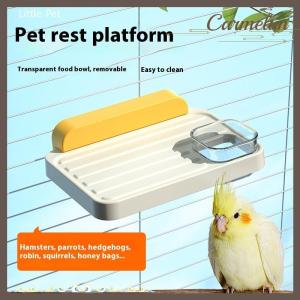 [Carmelun] Bird Perch Stand For Parakeet Canary Parrot Perch Stand Toy Rectangle Bird Cage Platform Water Bowl Bird Cage Accessories