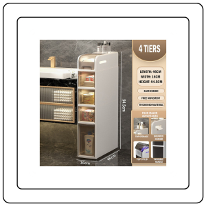 【JJ HOME】Bathroom Slim Storage Cabinet Space-saving Slim Design Storage Rack Multi-functional Bathroom Rack
